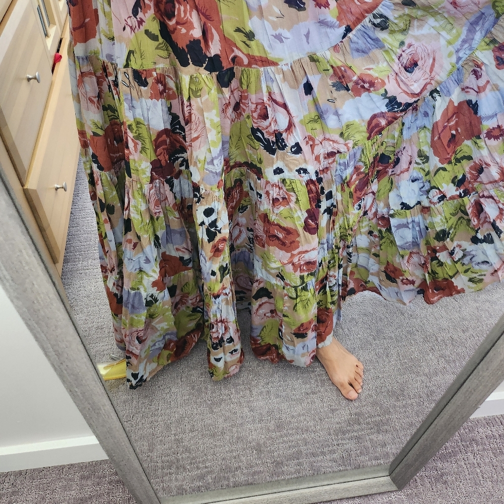 Floral Maxi 100% Cotton Skirt - Picture 4 of 9